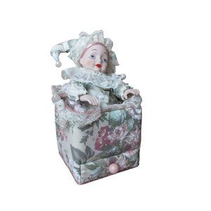 San Francisco Music Box Company Jester Doll  w/drawer Vintage 1989